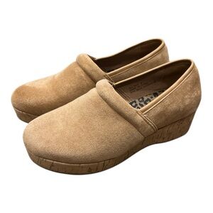 Corkys Women's All Day Slip-On Clogs tan, camel, or brown faux suede SZ 7
